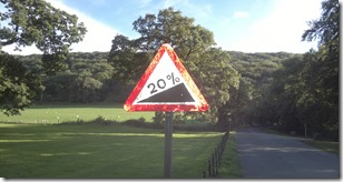 Warning Sign With Creech Hill In The Background - Click For A Larger Image